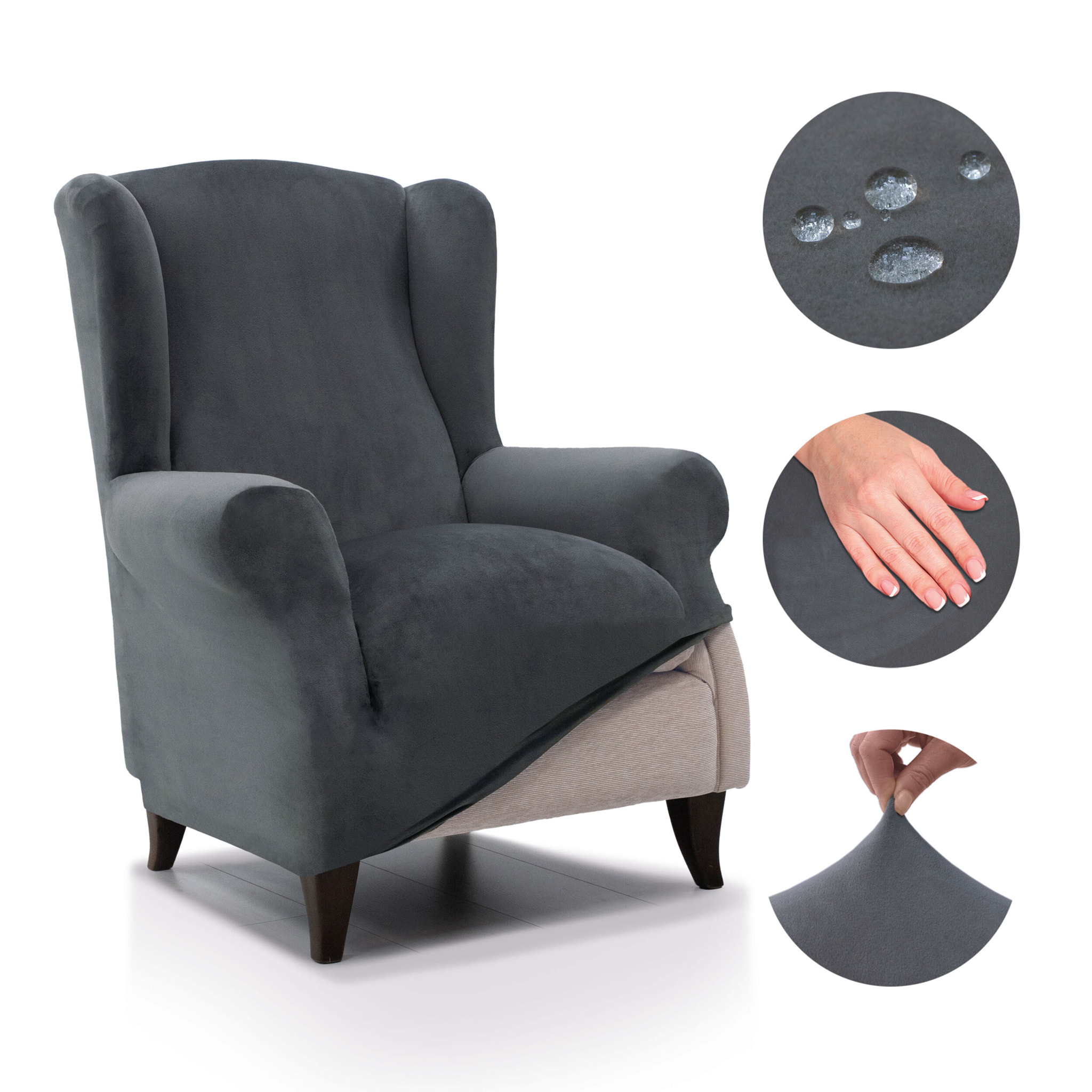 Funda TERCIOPELO ANTIMANCHAS Multi elástica para OREJERO modelo VERONICA