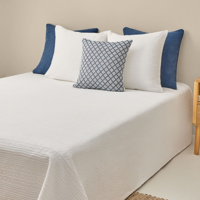 Colcha de algodón Jacquard Drite color blanco 100% Algodón