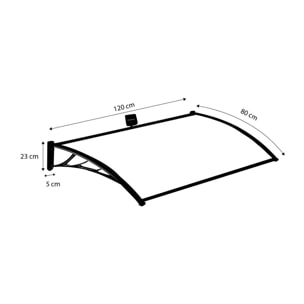 Marquise LED - Panneaux transparents / Potences noires / LEDs blanches