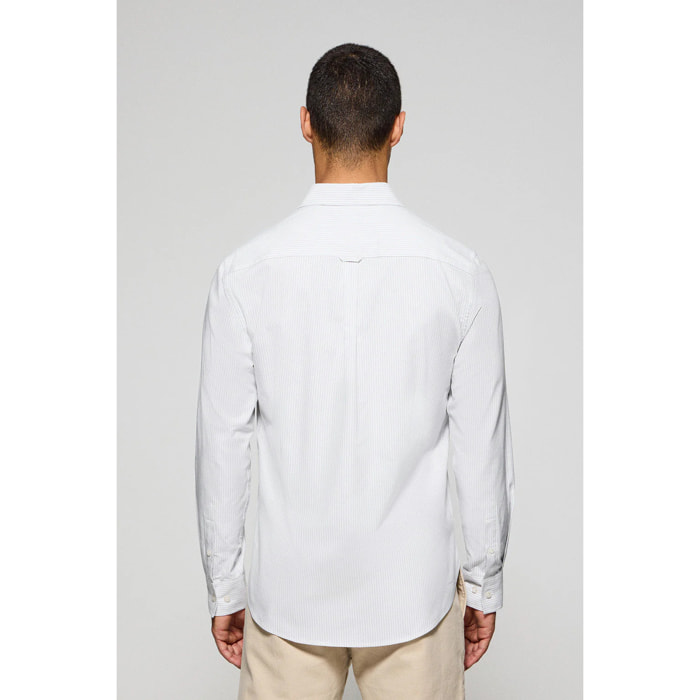 Camisa raya yale gris claro con logo bordado Rigby Go