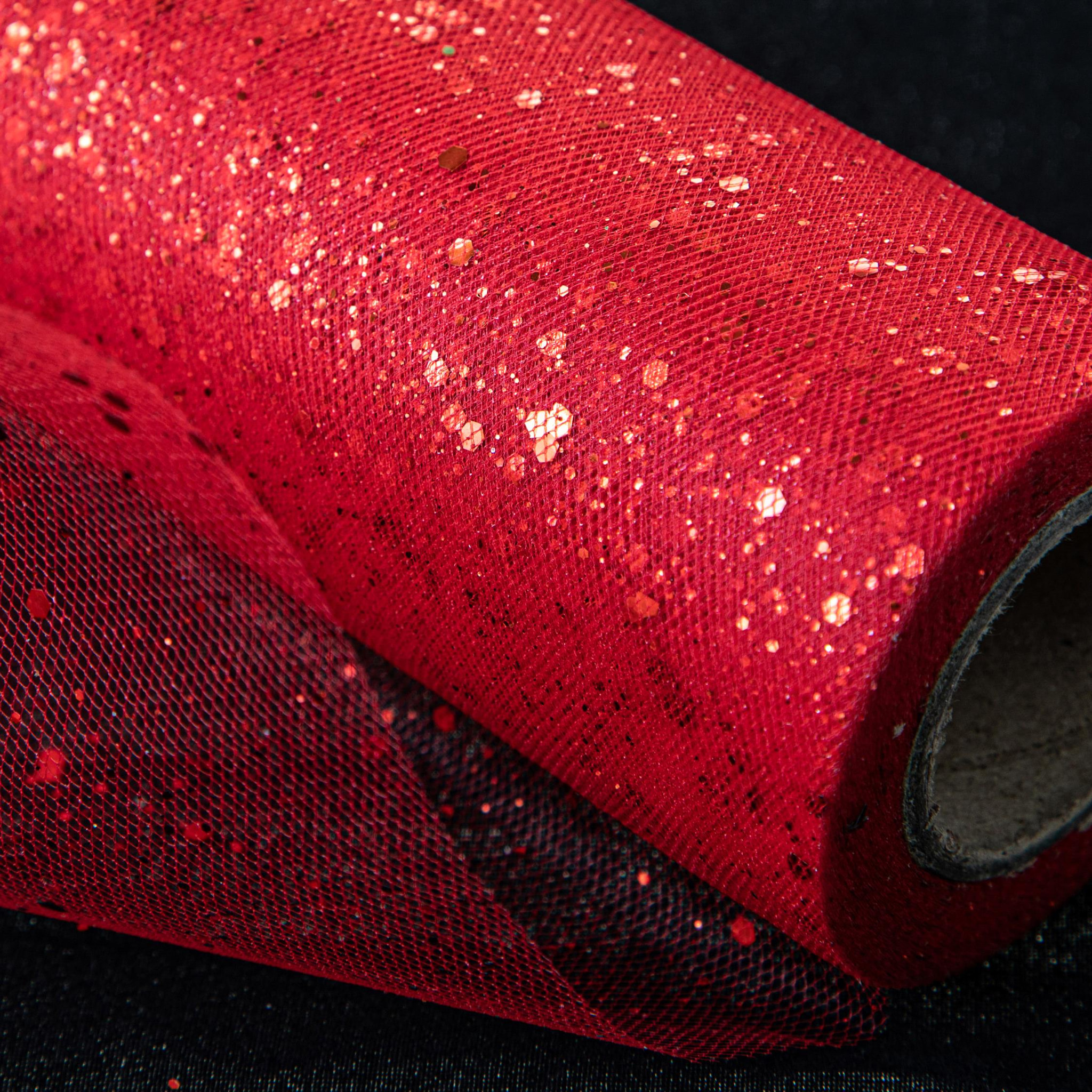 Tulle Glitterato 70 Cm 9 Mt - Pezzi 2 - 900X70X0,1cm - Colore: Rosso - Bianchi Dino - Articoli Natalizi