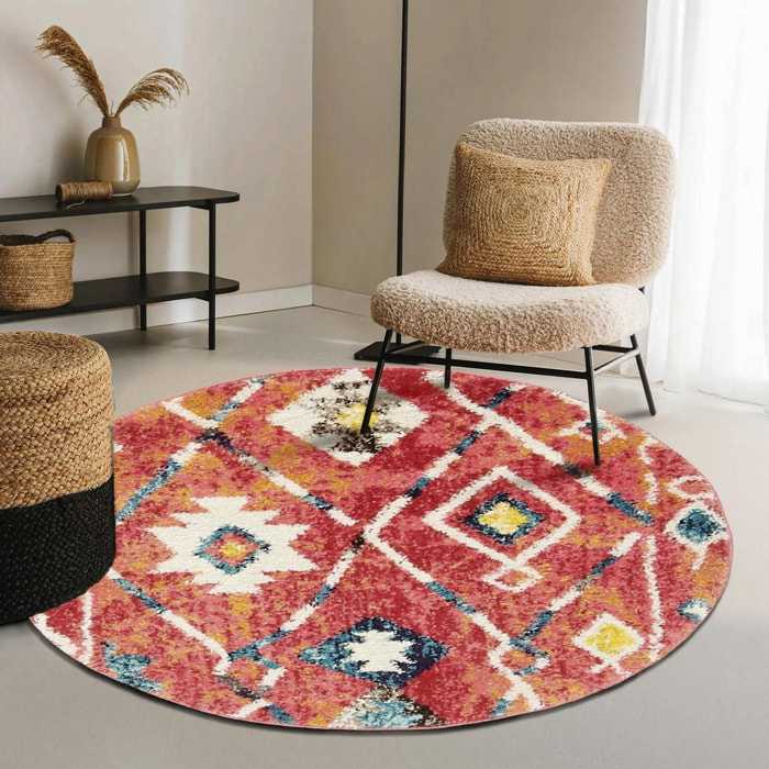 Tapis GIba rouge motif traditionnel berbère