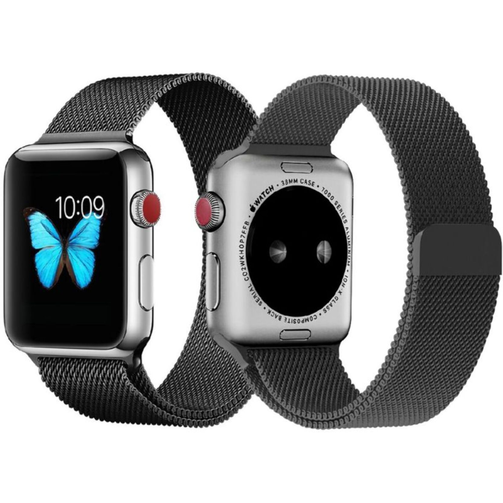 Bracelet IBROZ Apple Watch 42/44/45mm Maille noir