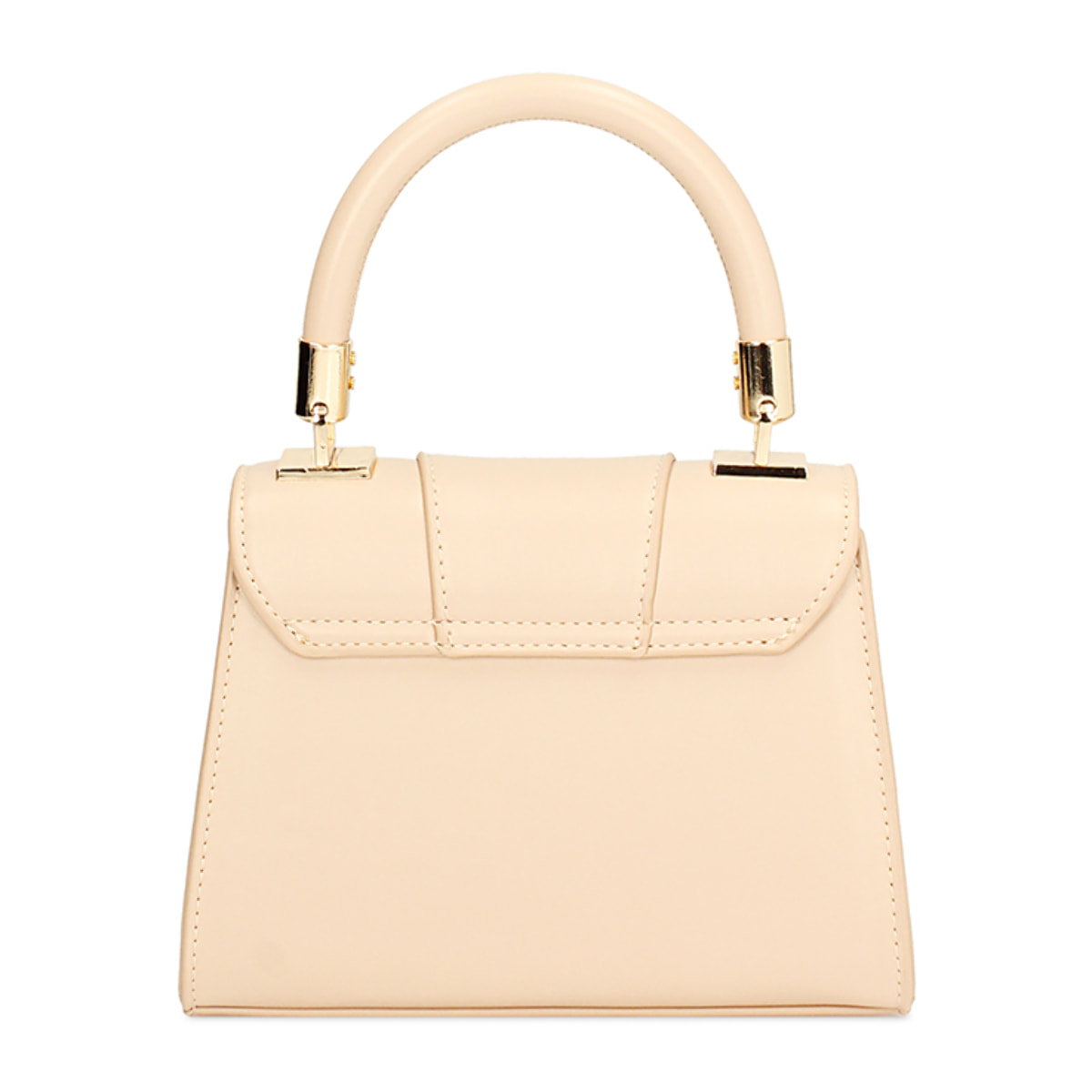 Mini bag donna beige a trapezio
