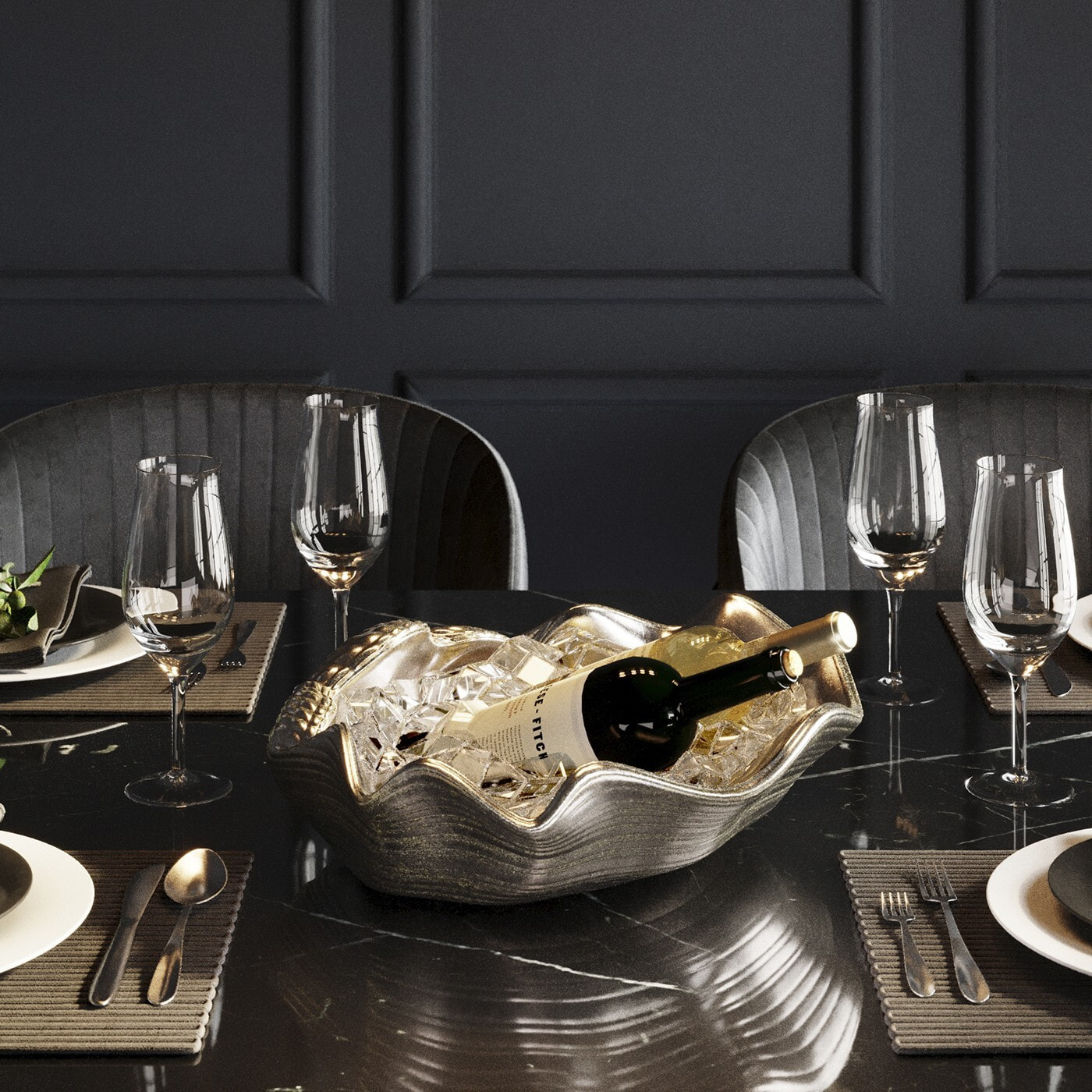 Coupe coquillage argenté Kare Design