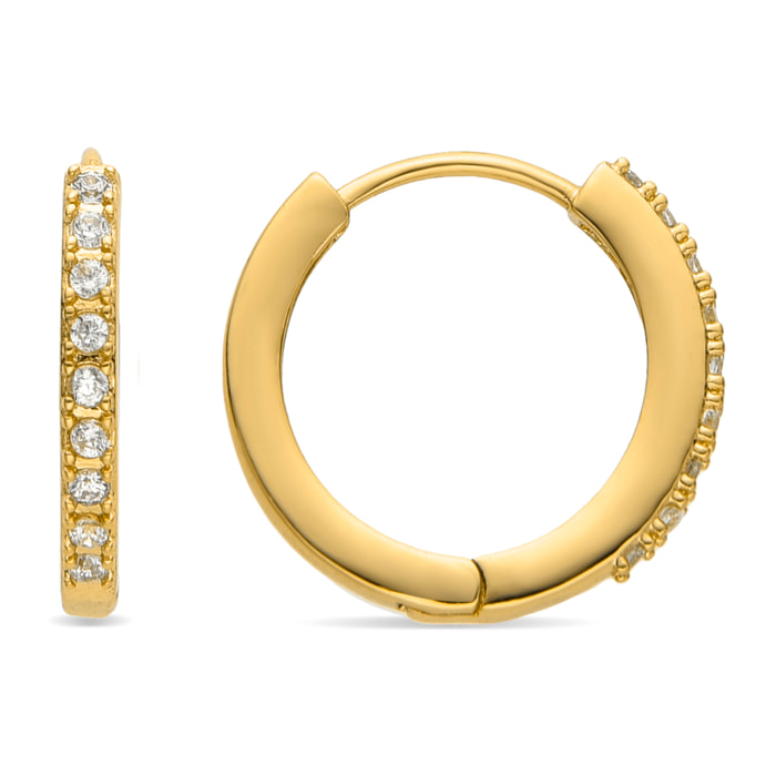 Pendientes con Circonita Brillante acabado oro 18K