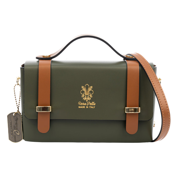 Bernareggio Bolso bandolera Mujer. Piel auténtica Ruga.