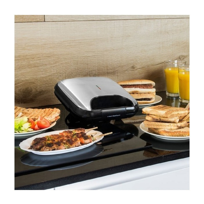 Sandwichera con Revestimiento Antiadherente Rock’nToast Square. 750 W, Revestimi