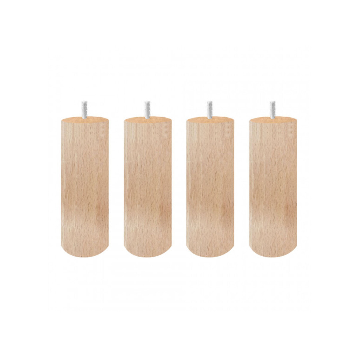 Pieds de lit 20 cm ronds en bois - 4 coloris - lot de 4 - EDDY