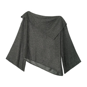 Blusa de punto con lúrex y diseño asimétrico de mujer