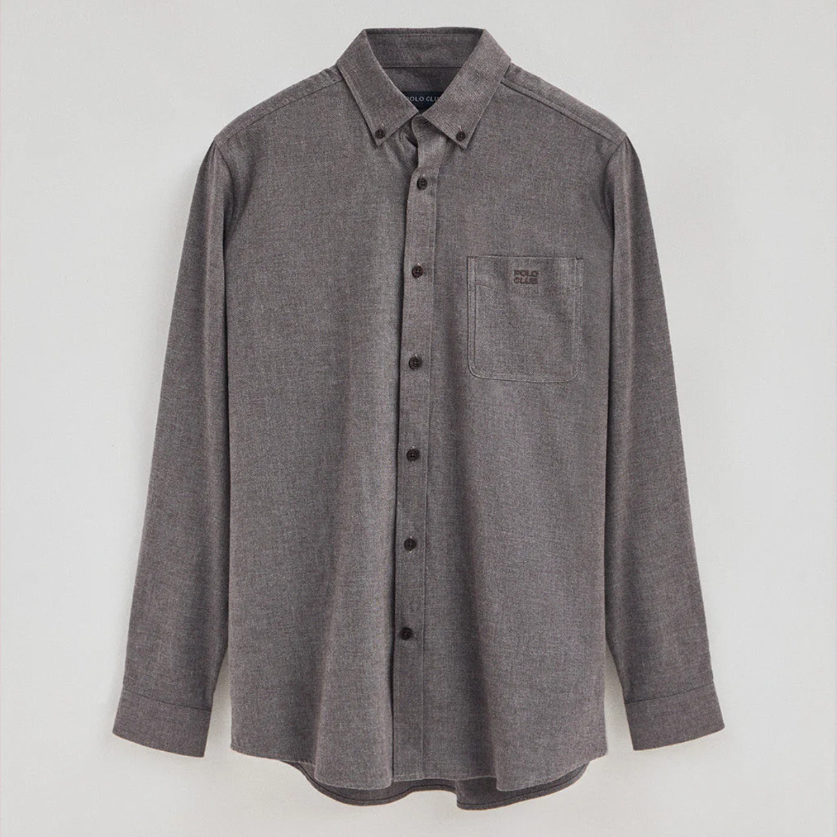 Camicia marrone regular fit e logo Polo Club