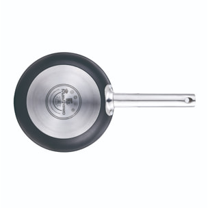 Set de batería de cocina en acero inoxidable + 3 sartenes ø18ø22ø26cm en aluminio prensado + 5 boles de cristal con tapas san ignacio