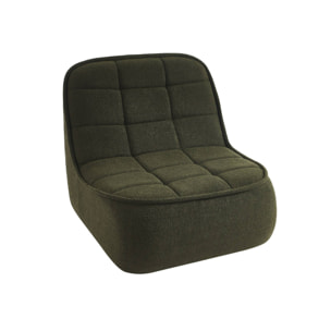 Chauffeuse bouclette texturée 1 place kaki L 93 x P 104 x H 85cm - Boni
