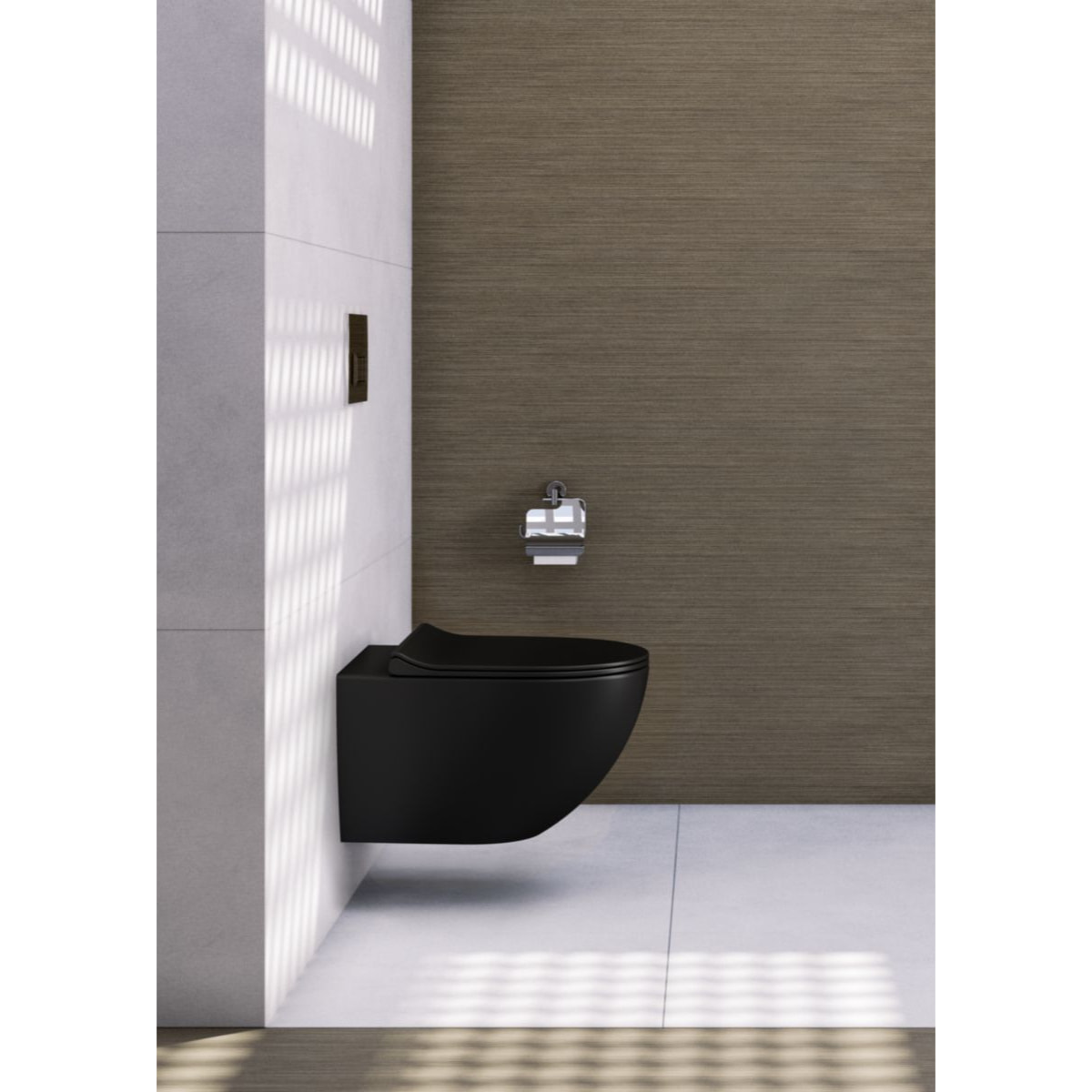 Sento WC sans bride SmoothFlush + Abattant avec frein de chute, Noir mat (7848-083-6147)