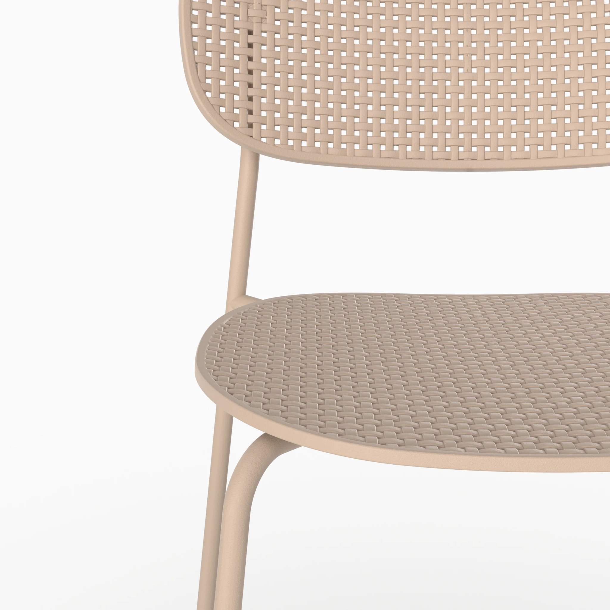 Lot de 2 chaises de jardin empilables en plastique beige - Géa