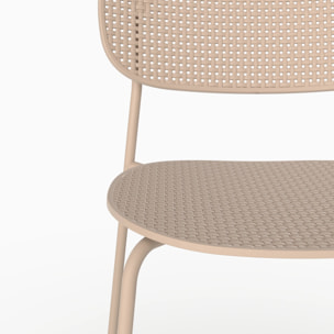 Lot de 2 chaises de jardin empilables en plastique beige - Géa