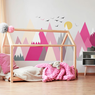 Stickers muraux enfants - Décoration chambre bébé - Autocollant Sticker mural géant enfant montagnes scandinaves MARTIKA