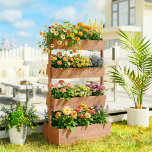 Jardinière bois pré-huilé 4 niveaux dim. 85 x 45 x 140 cm