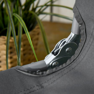 Conjunto de 2 Tumbonas Plegables Tumbonas de Jardín con Respaldo Ajustable en 5 Posiciones Carga 120 kg para Terraza Piscina Playa 187x55x24 cm Gris