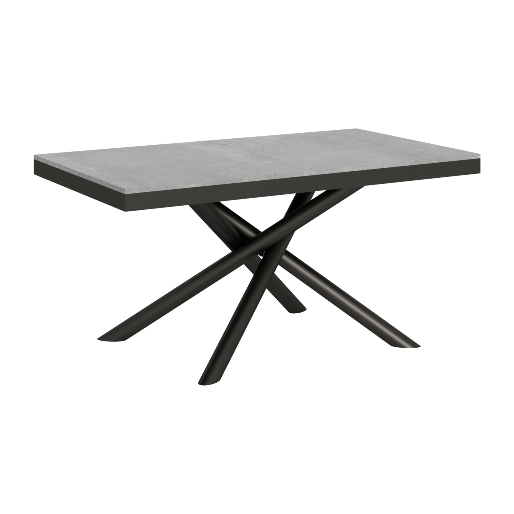 Table extensible 90x160/264 cm Famas Evolution Gris Béton cadre Anthracite