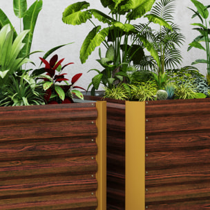 Lot de 2 lits de jardin surélevés en acier galvanisé, lot de 2 carrés potagers de jardin, fond ouvert, pour légumes à racines profondes, fleurs, 120 x 60 x 60 cm, gris foncé