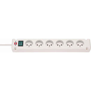 Multiprise Bremounta 6 prises BRENNENSTUHL - 3m - H05VV-F3G1.5 avec interrupteur - blanc - 1150651326