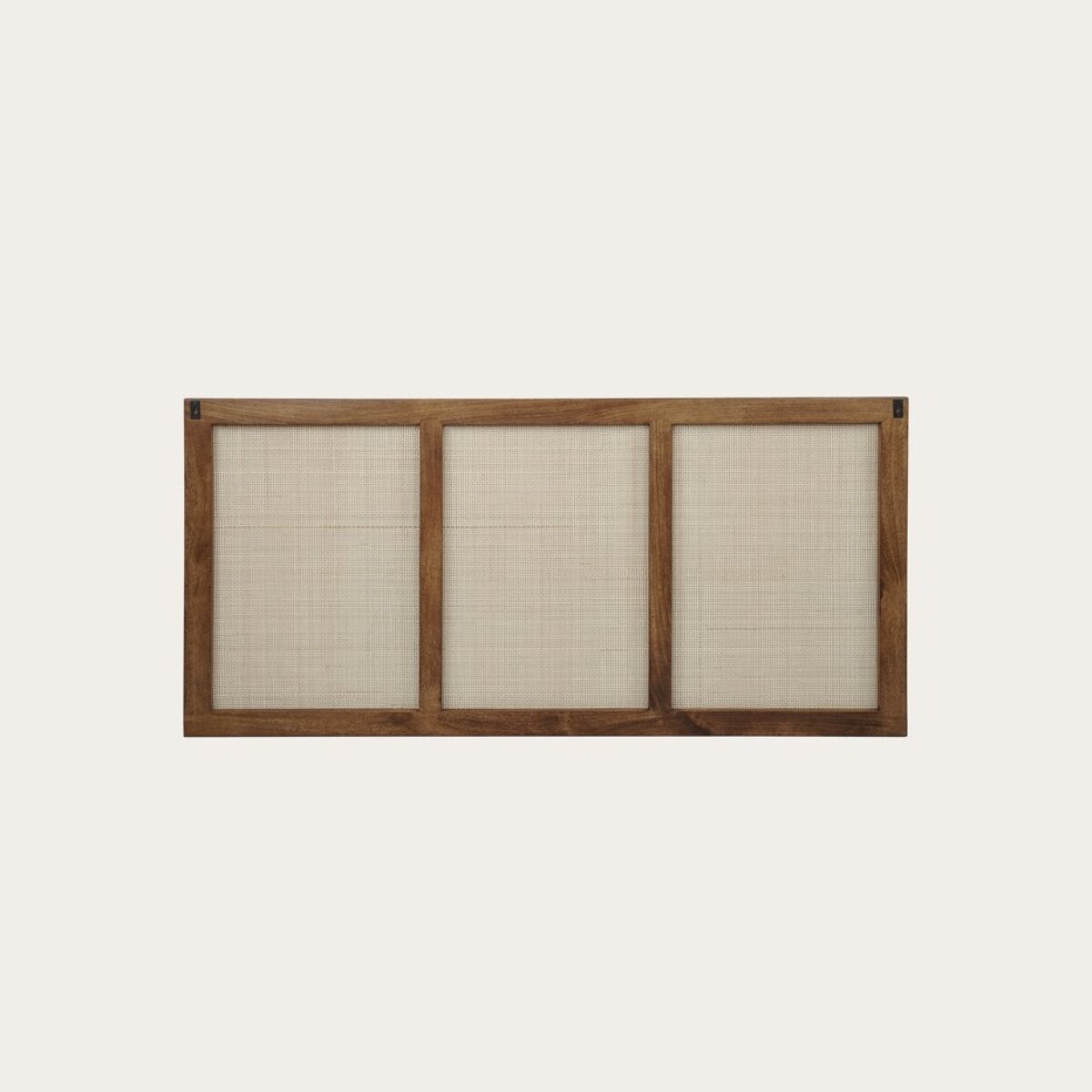 Tête de lit Nambu -bois massif de manguier et rotin-couleur noyer 162 x 80 x 3 cm
