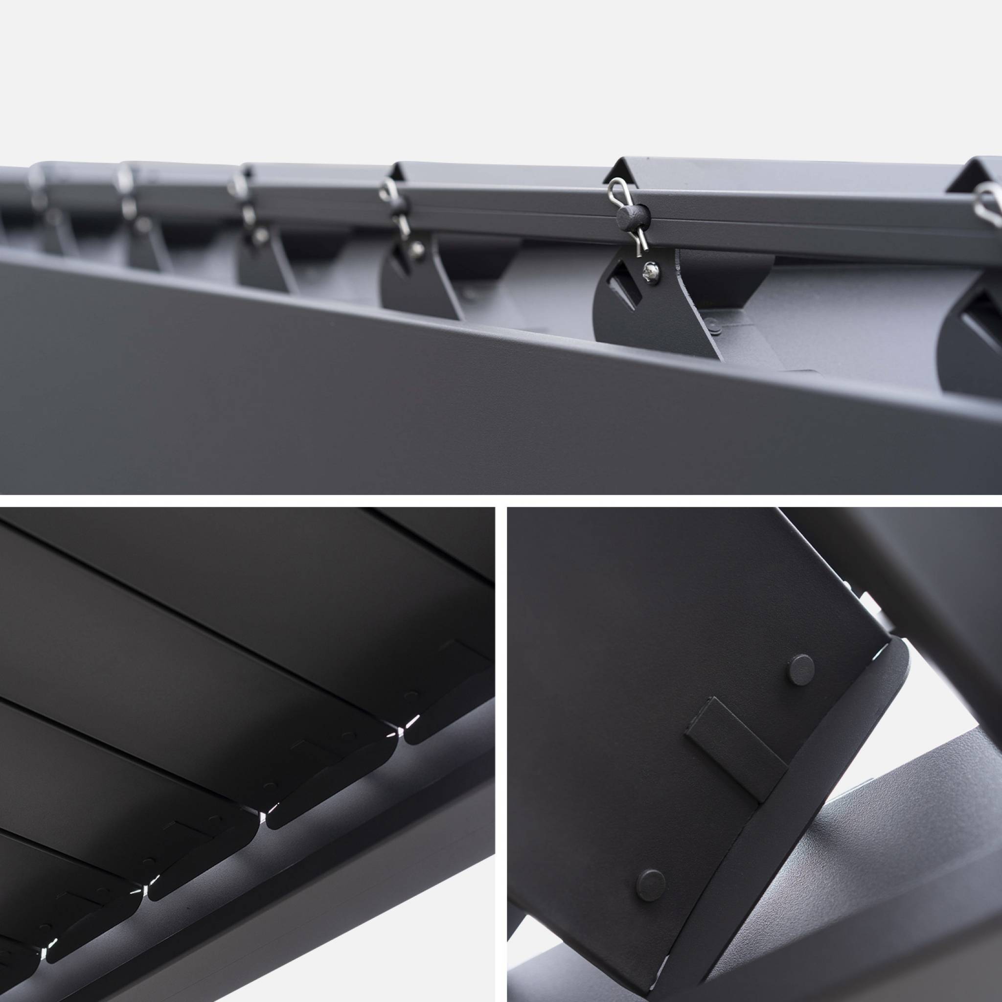 Pergola Bioclimatique gris anthracite – Triomphe – 3x4m. aluminium. à lames orientables