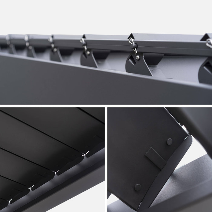 Pergola Bioclimatique gris anthracite – Triomphe – 3x4m. aluminium. à lames orientables