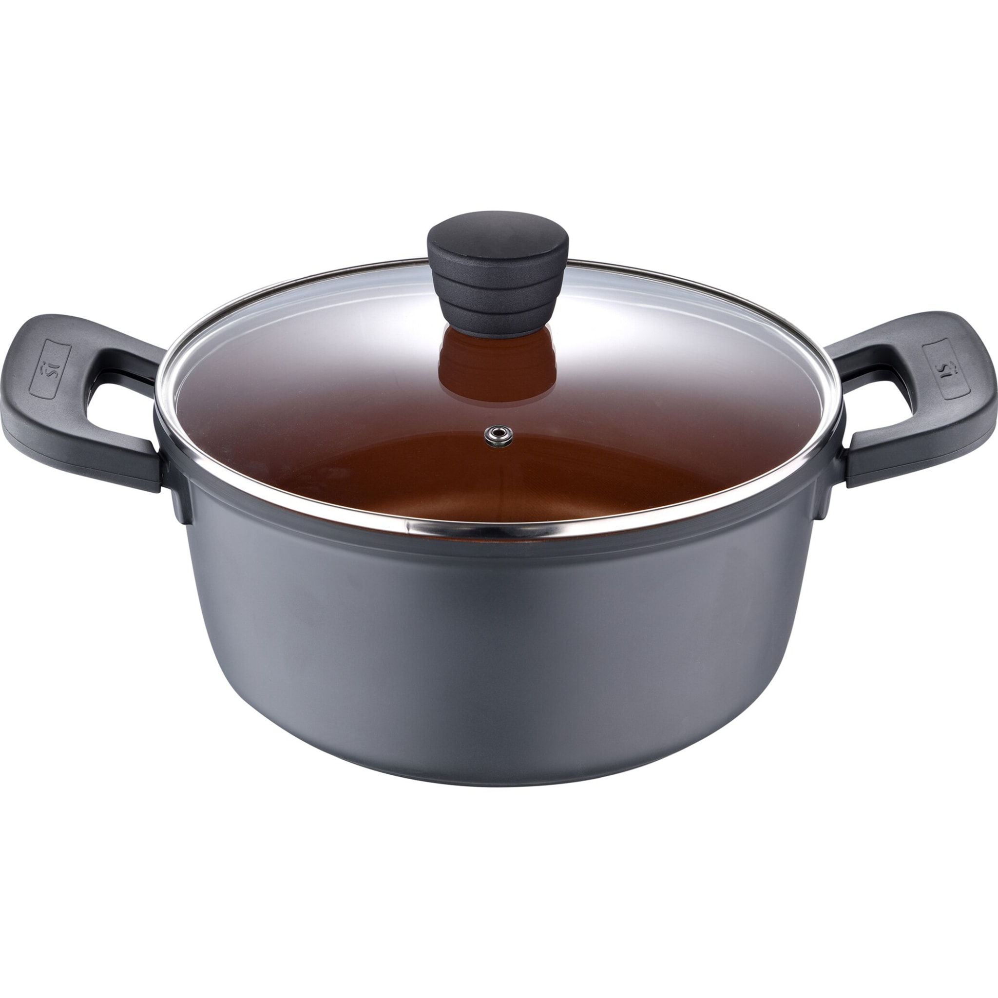 Batería de cocina san ignacio bronze 6pzs - cacerola 24cm con tapa+2x cazo 16cm+sartenes ø20ø24cm+grill 28cm - aluminio fundido apto inducción