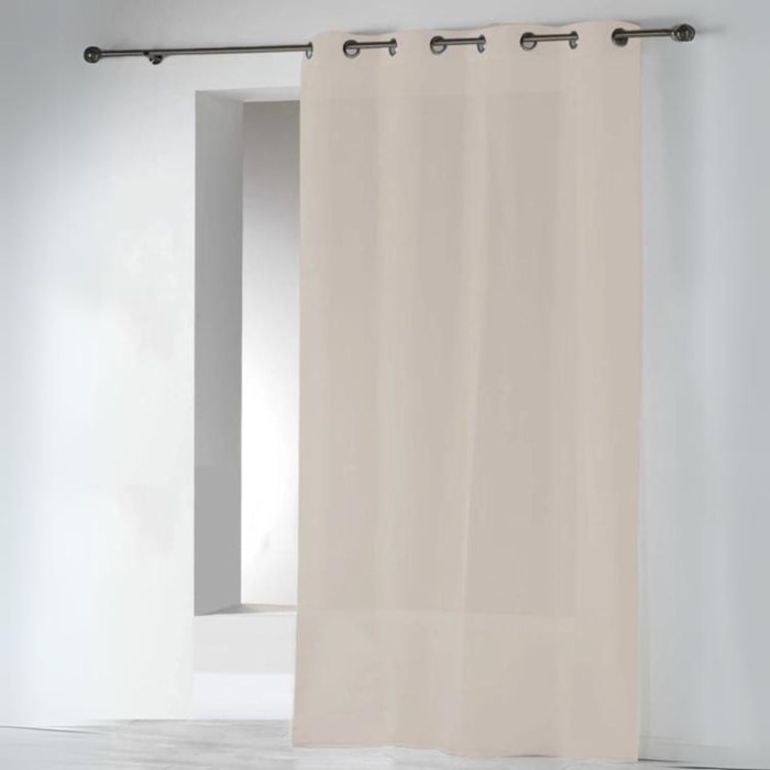 Voilages en Etamine Unie à Oeillets - Beige