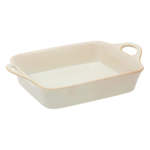 Plat rectangulaire en céramique Terre Inconnue 23x18cm beige