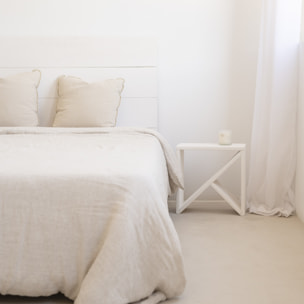 Pack 2 tables en bois massif blanc en différentes tailles