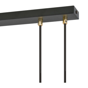 Lampada a sospensione GLAM in acciaio nero e vetro opalino