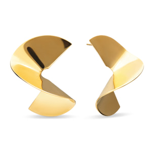 Orecchini Big Swirl Acciao Placcato Oro
