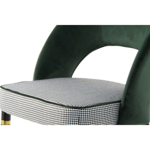Set 2 sedie Courtney 500 in velluto verde e oro