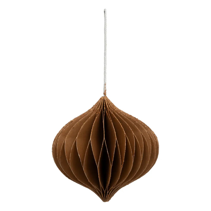 Boule de Noël origami marron 90mm