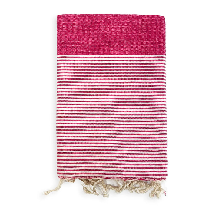 Fouta traditionnelle Mikanda Fuchsia 100x200 190g/m²