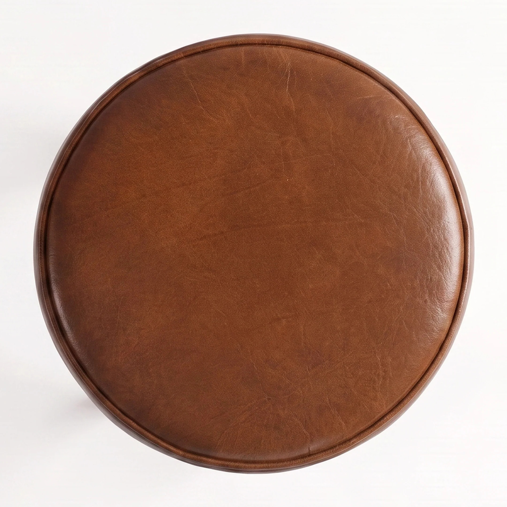 Tabouret pour îlot central 65 cm en cuir de buffle marron - Lucien