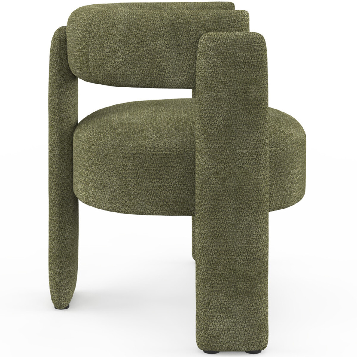 Fauteuil tripode Georges tissu chenille vert