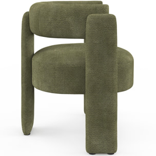Fauteuil tripode Georges tissu chenille vert