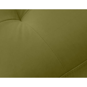 Isaure - pouf en velours - Vert Olive