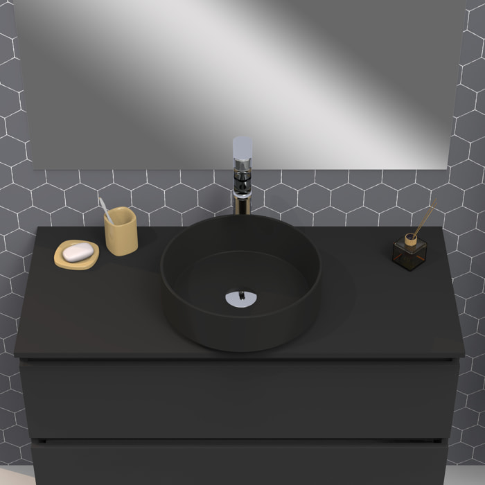 Ensemble de salle de bain IRONA 2C TOP, 100cm, comprend lavabo et miroir