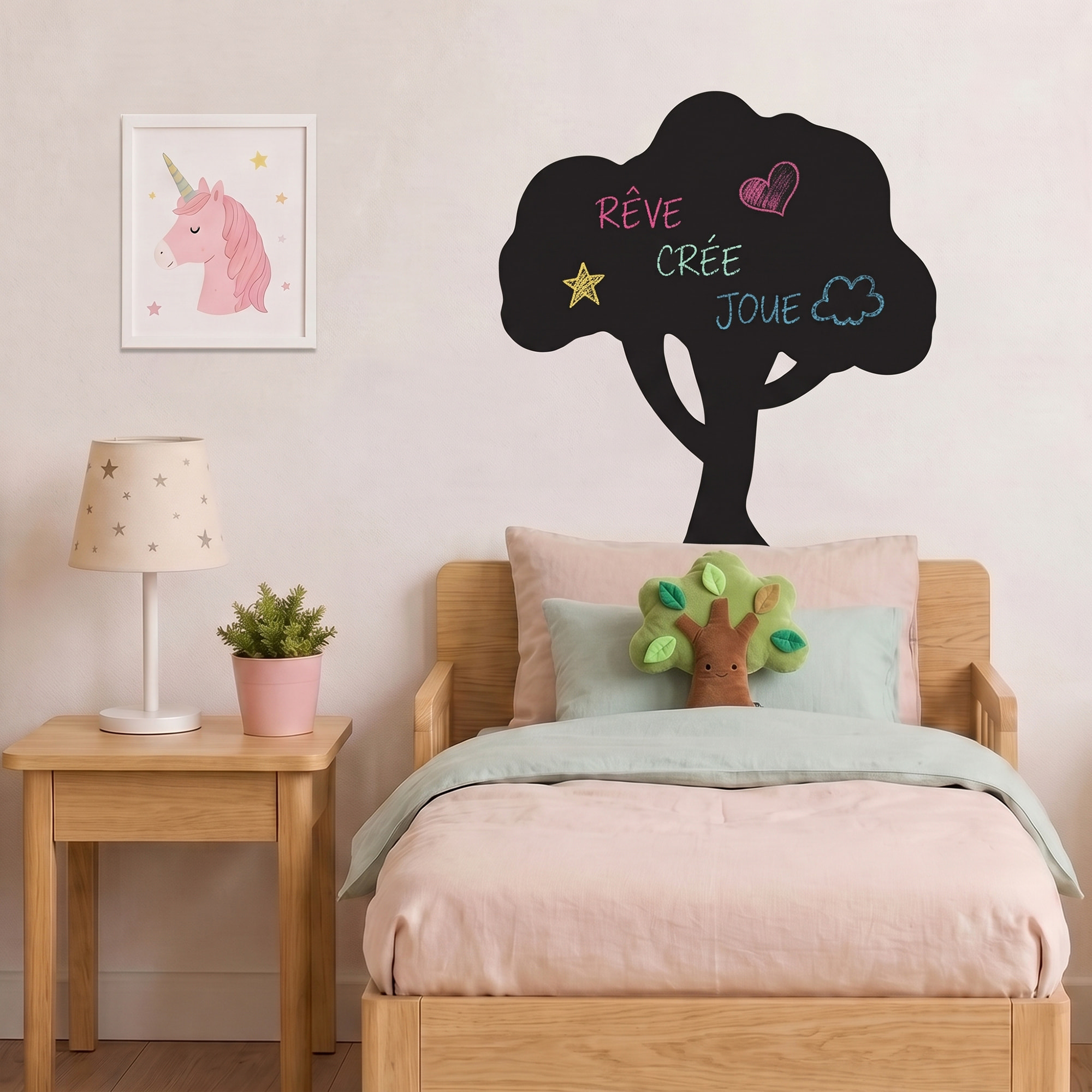 Sticker ardoise tableau noir - stickers muraux adhésif effaçable - GRAND ARBRE