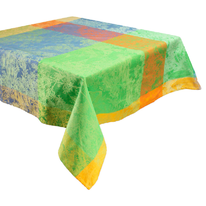 Nappe enduite jacquard Mille esprit jardin ete