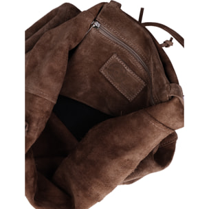 Borsa a mano da donna Made in Italy - Modello Lumena Prime - 100% pelle scamosciata - 28.0 x 35.5 x 12.5 cm