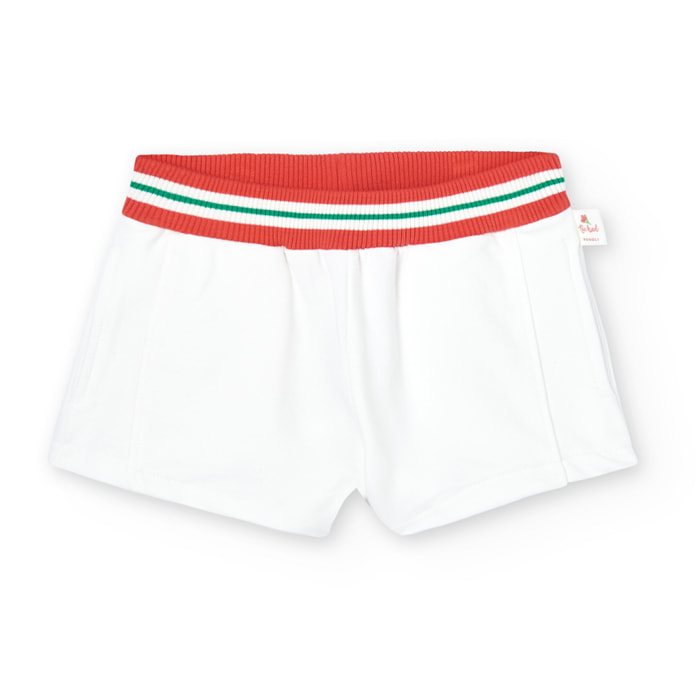 Short en felpa para niña liso de color blanco, Vestido, niña