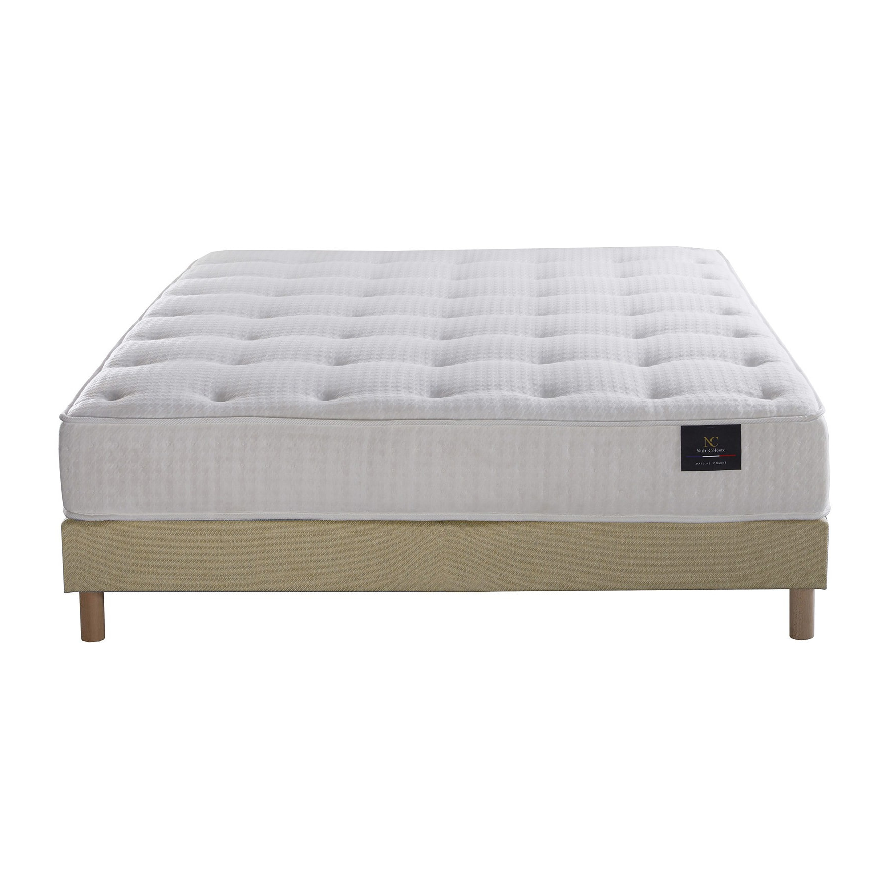 Ensemble Comète - Matelas ressorts ensachés - Sommier Jaune