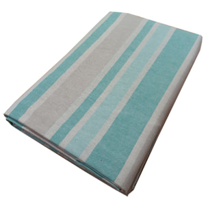 Copriletto copritutto tinto in filo rodry turchese 100% cotone riciclato