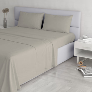 COMPLETO LETTO ELEGANT, 100% Microfibra, No Stiro - GRIGIO CHIARO